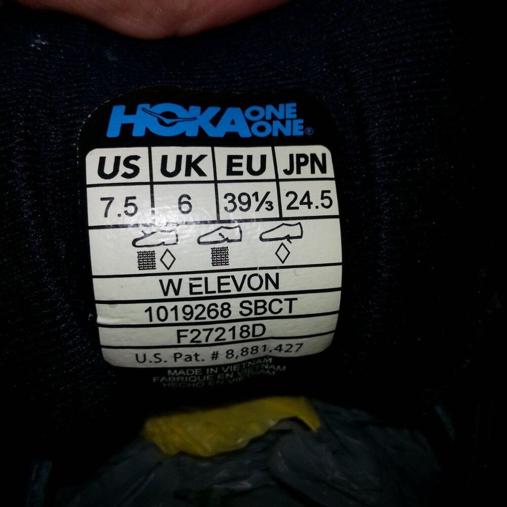 Hoka One Shoes Women's 7.5 Elevon Sneakers Running Athletic Low Blue Fly Series - Picture 7 of 11